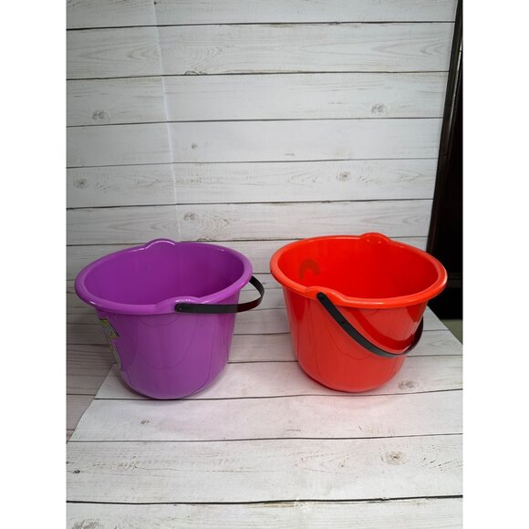 Lot of 2 Purple Spider Jack-O'-Lantern Halloween Treat Bucket 7"x7" Greenbrier - Picture 4 of 8